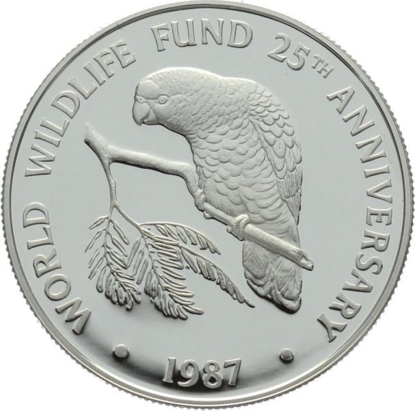 Cayman Islands 5 Dollars 1987 - Cuban Amazon